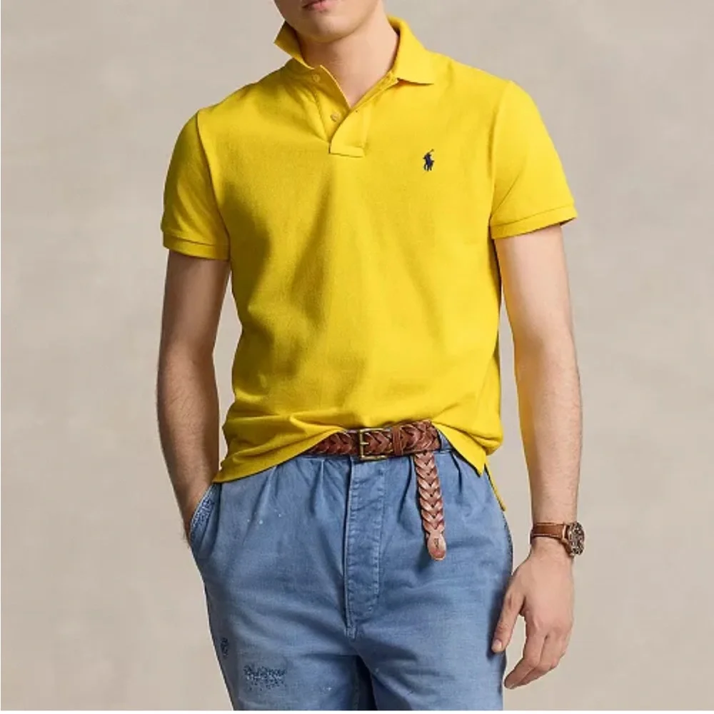 Polo Ralph Lauren Classic-Fit Cotton Polo Shirt Yellow Polo Shirt - Picture 1 of 14